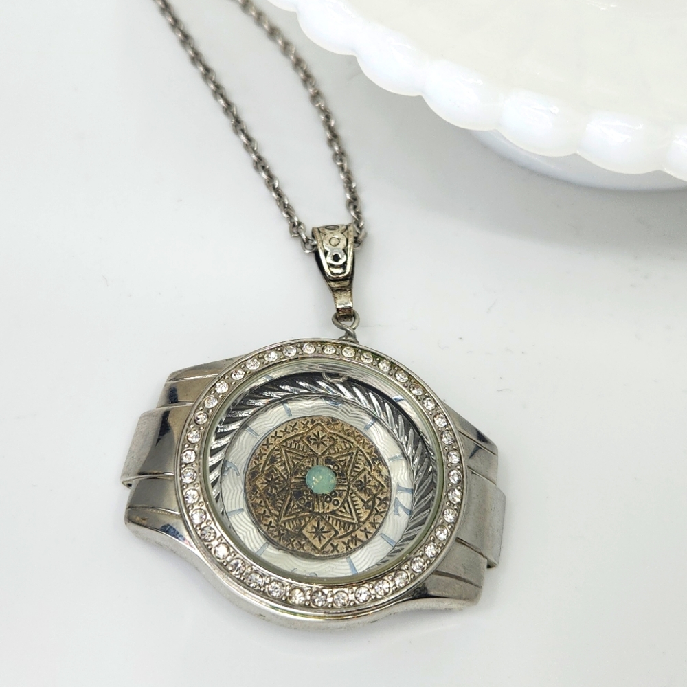 Hand Crafted Necklace From Watch & Jewelry Parts - Picture 3 of 6